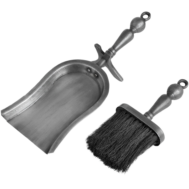 Hearth Tidy Set in Antique Pewter Effect Finish - Reposing