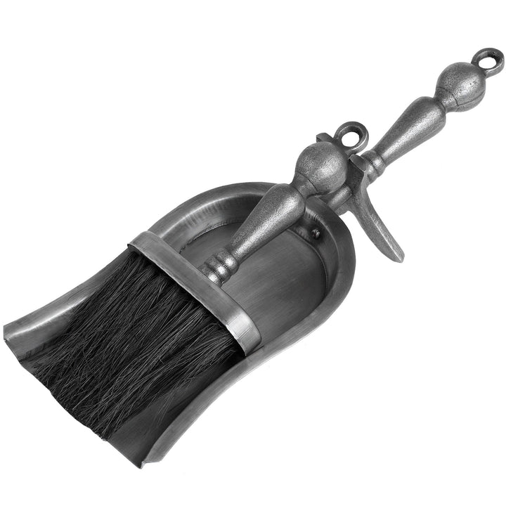 Hearth Tidy Set in Antique Pewter Effect Finish - Reposing