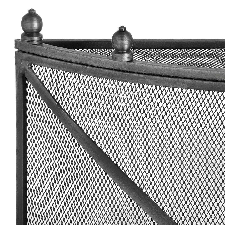 Mesh Fireguard in Antique Pewter Effect Finish - Reposing