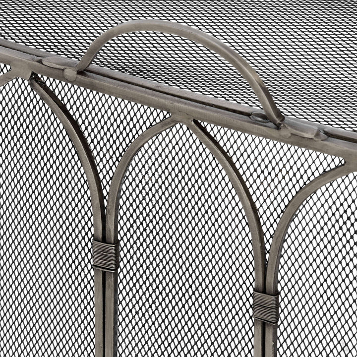 Gothic Antique Pewter Firescreen - Reposing