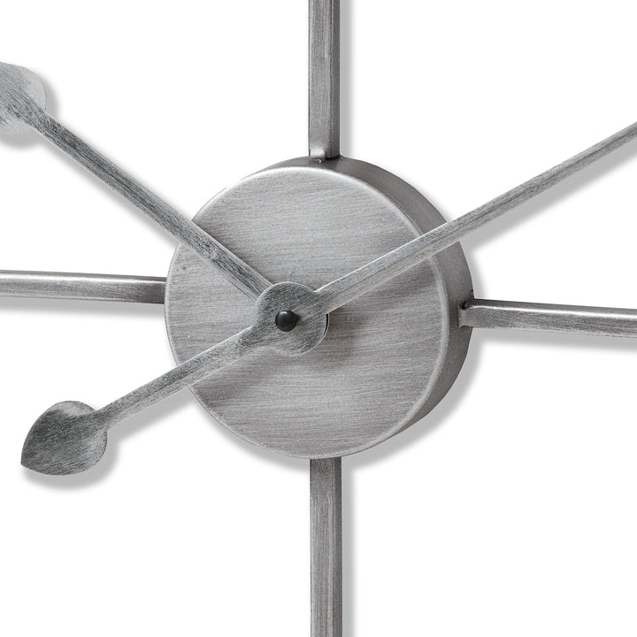 Silver Heart Skeleton Wall Clock - Reposing