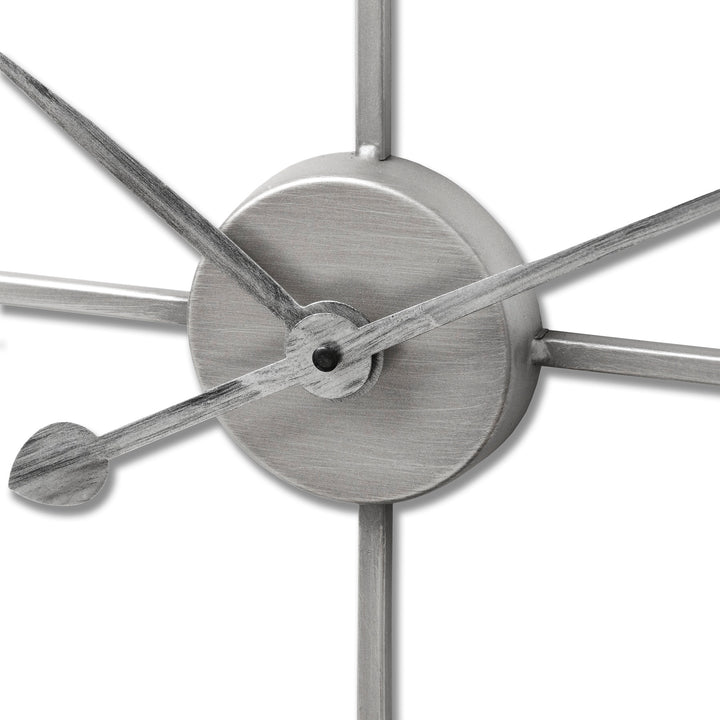 Large Silver Skeleton Wall Clock - Reposing