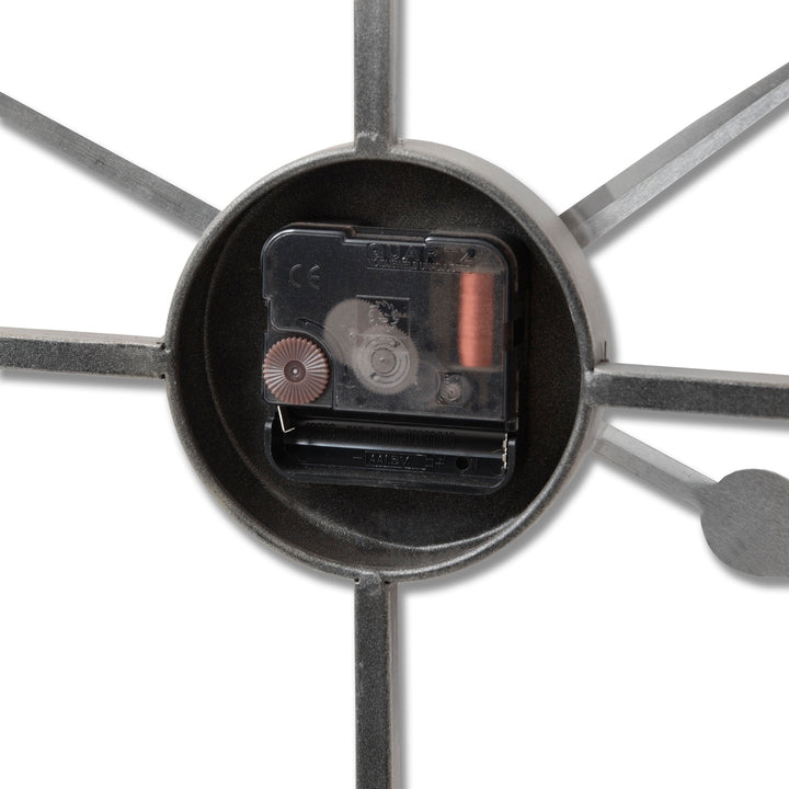 Large Silver Skeleton Wall Clock - Reposing
