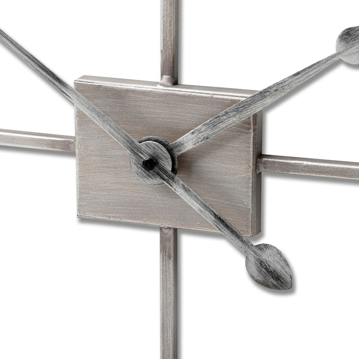 Silver Rectangular Skeleton Wall Clock - Reposing