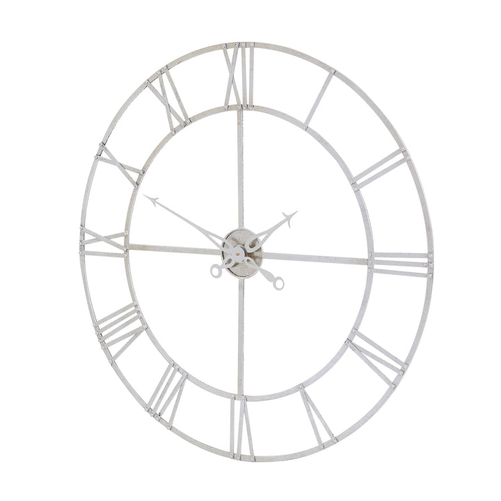Large Silver Foil Skeleton Wall Clock - Reposing