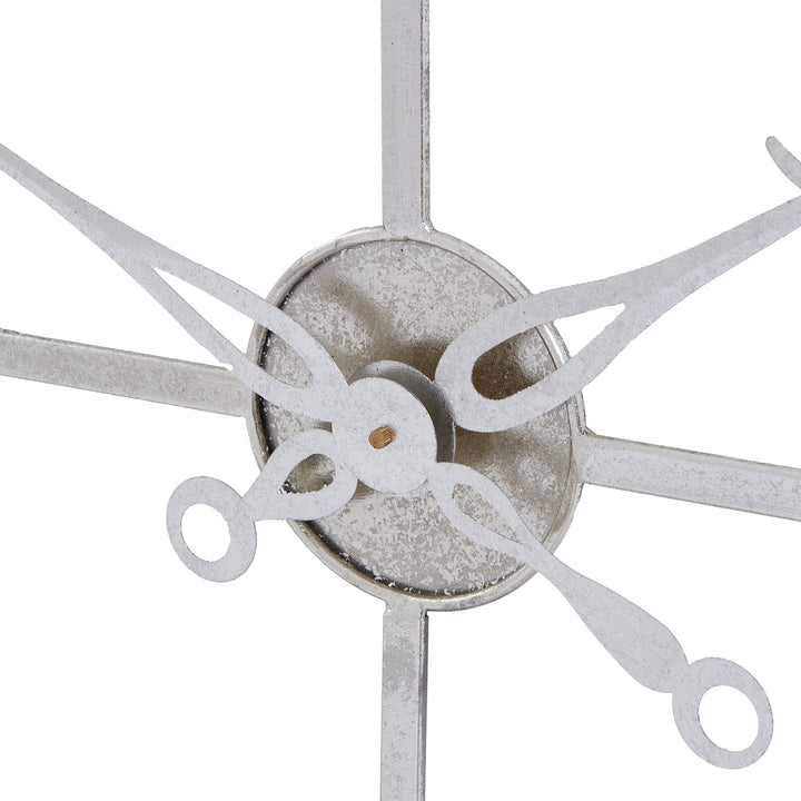 Large Silver Foil Skeleton Wall Clock - Reposing