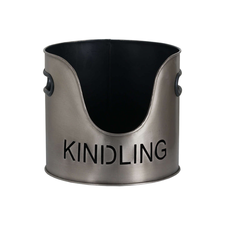 Pewter Finish Logs And Kindling Buckets & Matchstick Holder - Reposing
