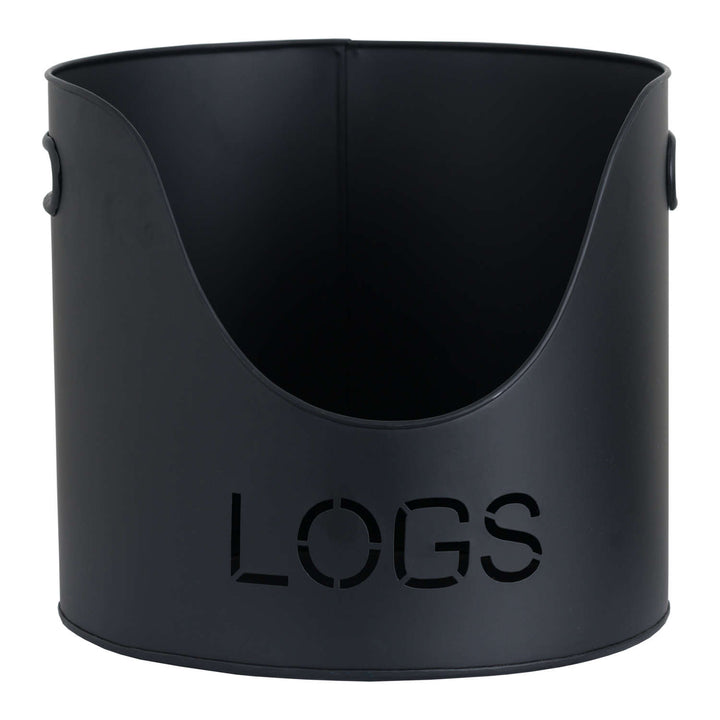 Black Finish Logs And Kindling Buckets & Matchstick Holder - Reposing