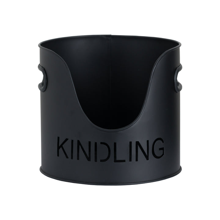 Black Finish Logs And Kindling Buckets & Matchstick Holder - Reposing