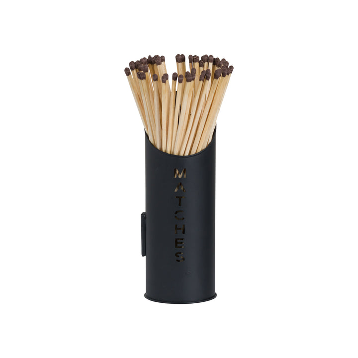 Black Finish Logs And Kindling Buckets & Matchstick Holder - Reposing