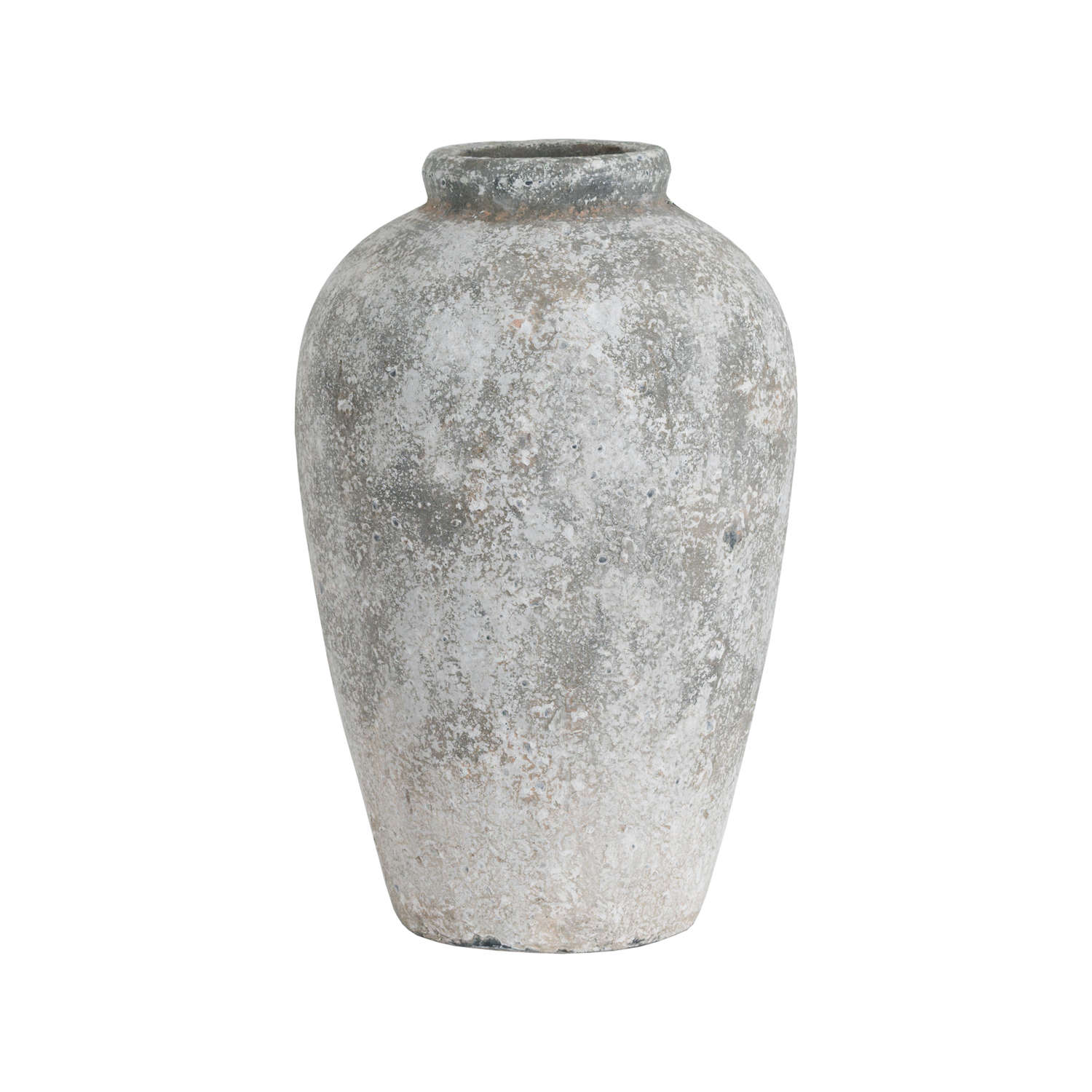 Reposing V Aged Stone Tall Ceramic Vase