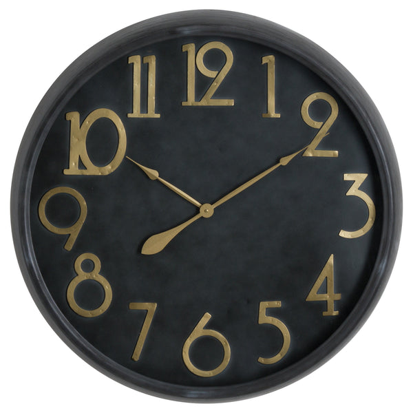 Soho Brass And Black Large Clock - Reposing