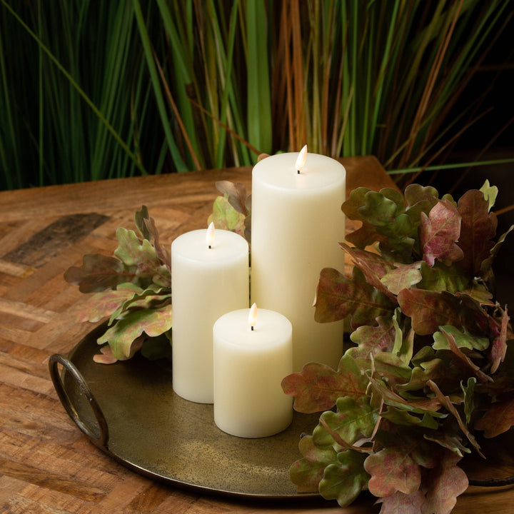Luxe Collection Natural Glow 3 x 4 LED Cream Candle - Reposing