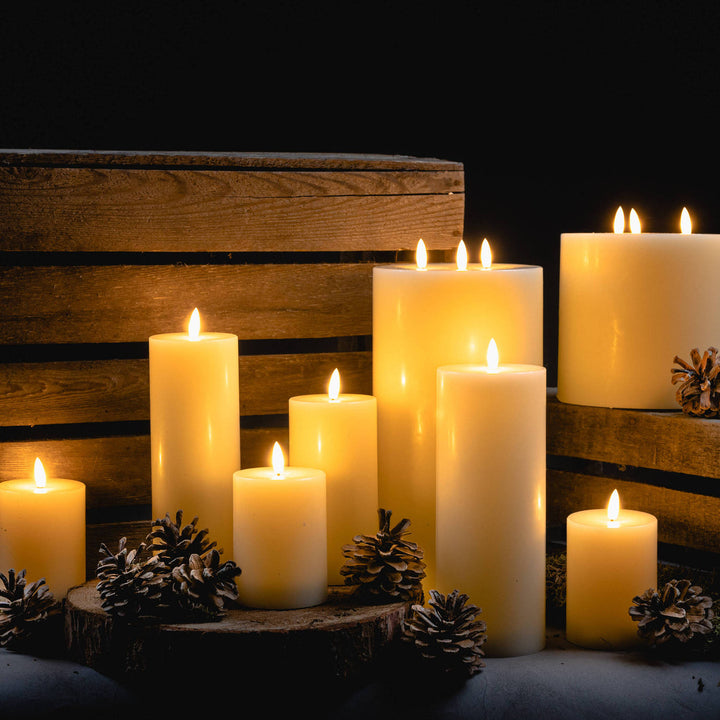 Luxe Collection Natural Glow 3 x 4 LED Cream Candle - Reposing