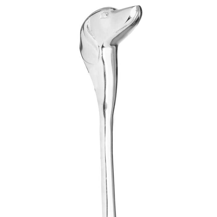 Silver Nickel Dog Head Detail Shoe Horn - Reposing