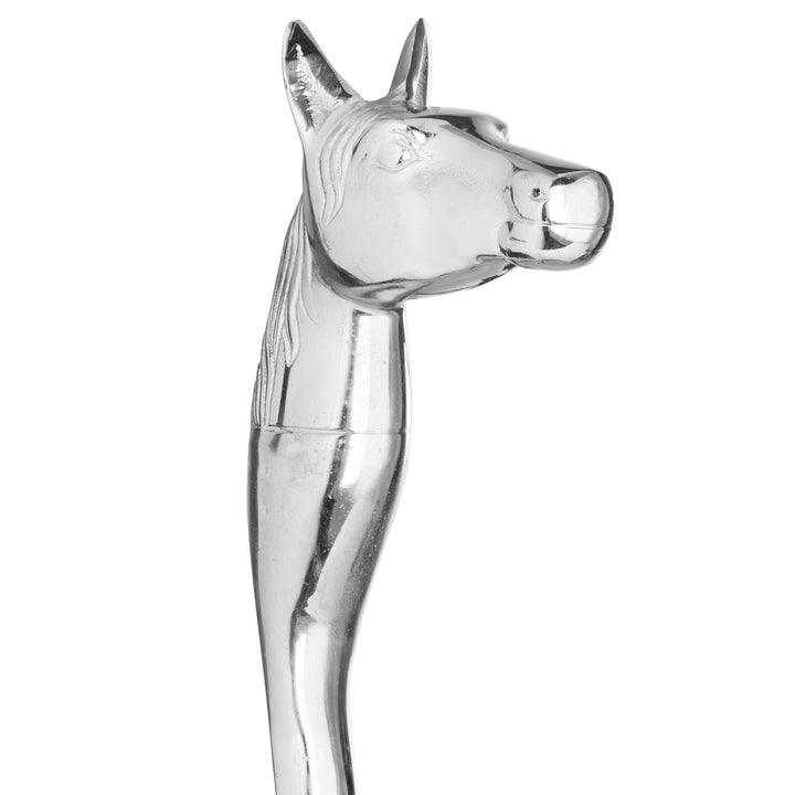 Silver Nickel Horse Head Detail Shoe Horn - Reposing