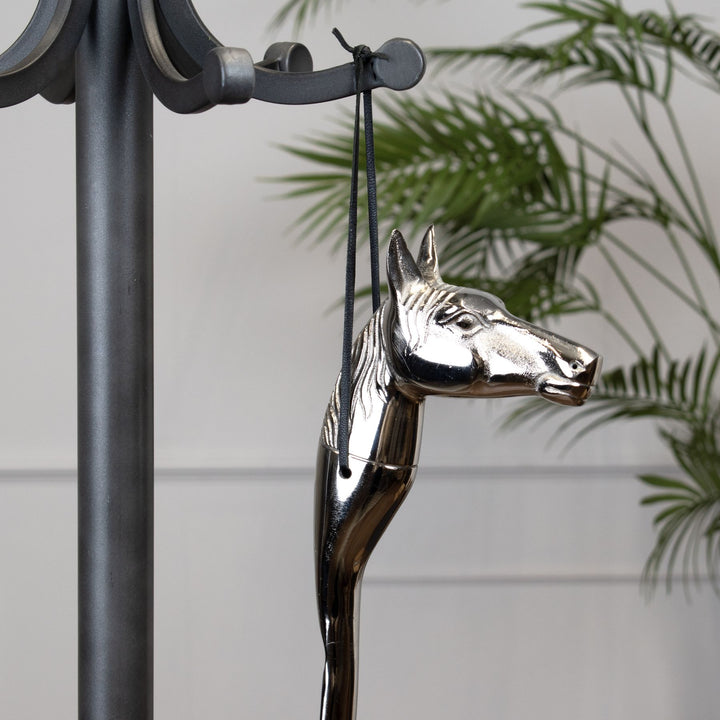 Silver Nickel Horse Head Detail Shoe Horn - Reposing