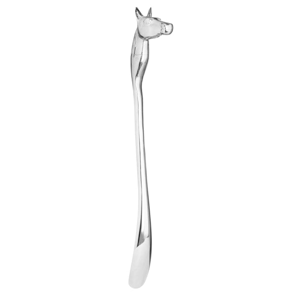 Silver Nickel Horse Head Detail Shoe Horn - Reposing
