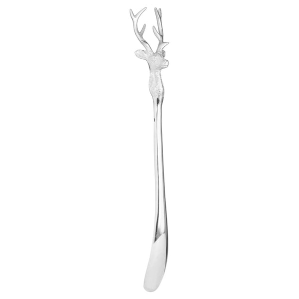 Silver Nickel Stag Head Detail Shoe Horn - Reposing