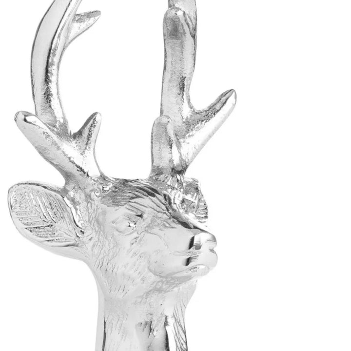Silver Nickel Reindeer Bottle Stopper - Reposing