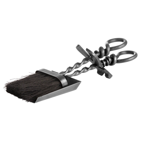 Silver Hearth Tidy Set With Hand Turned Loop Handle - Reposing
