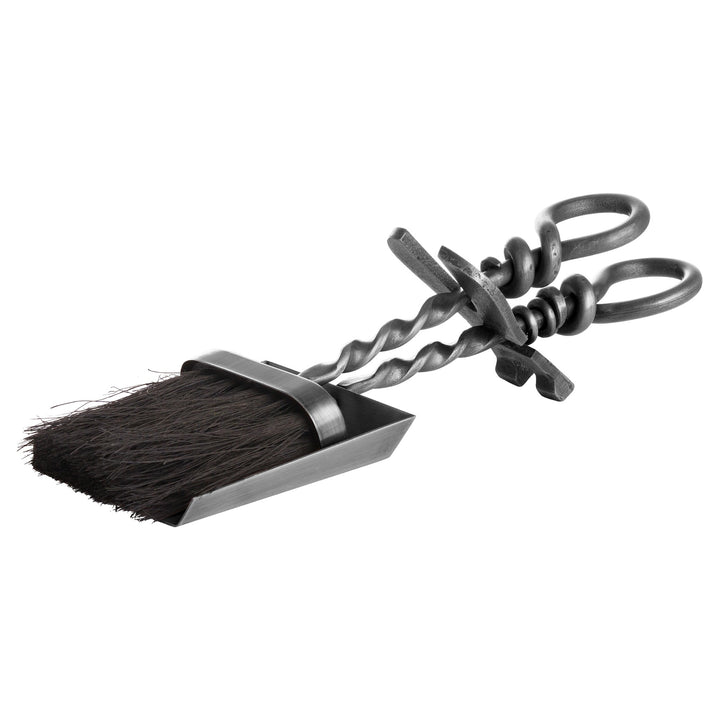 Silver Hearth Tidy Set With Hand Turned Loop Handle - Reposing