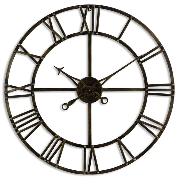 Small Antique Brass Skeleton Clock - Reposing