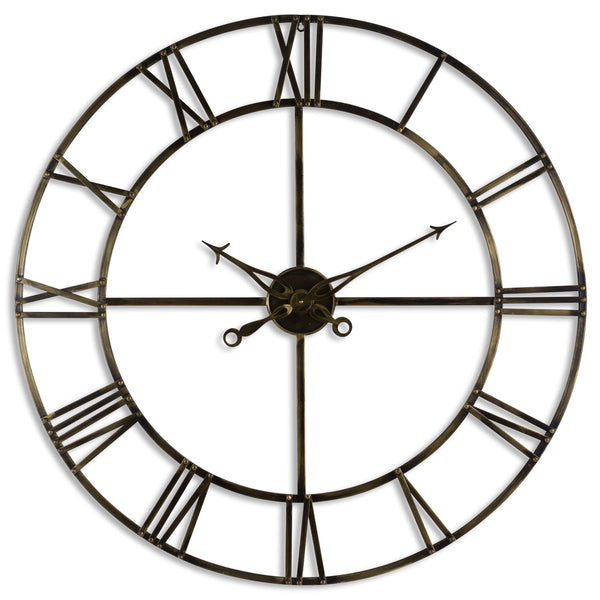 Large Antique Brass Large Skeleton Clock - Reposing