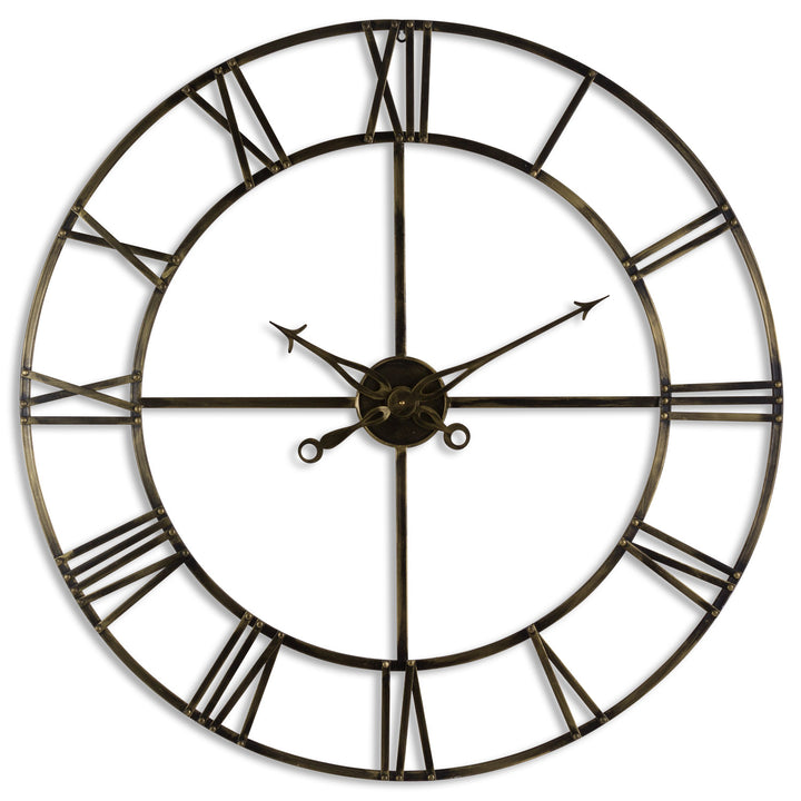 Large Antique Brass Large Skeleton Clock - Reposing