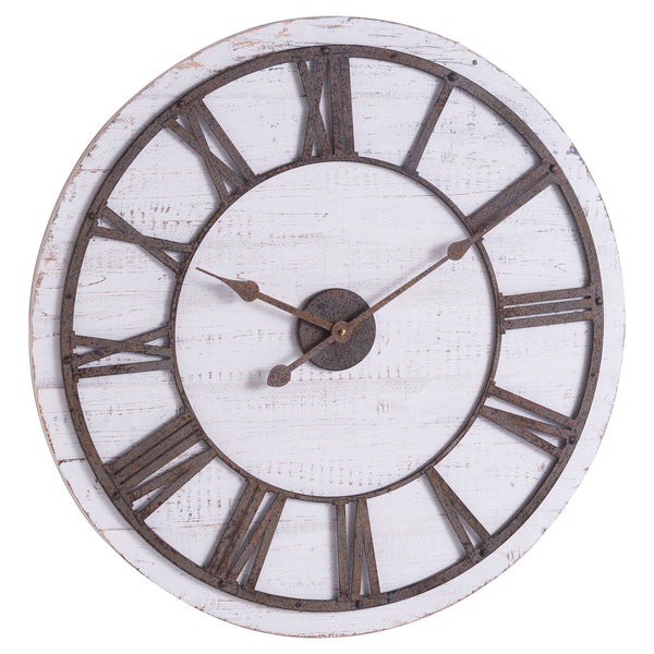 Rustic Wooden Clock With Aged Numerals And Hands - Reposing