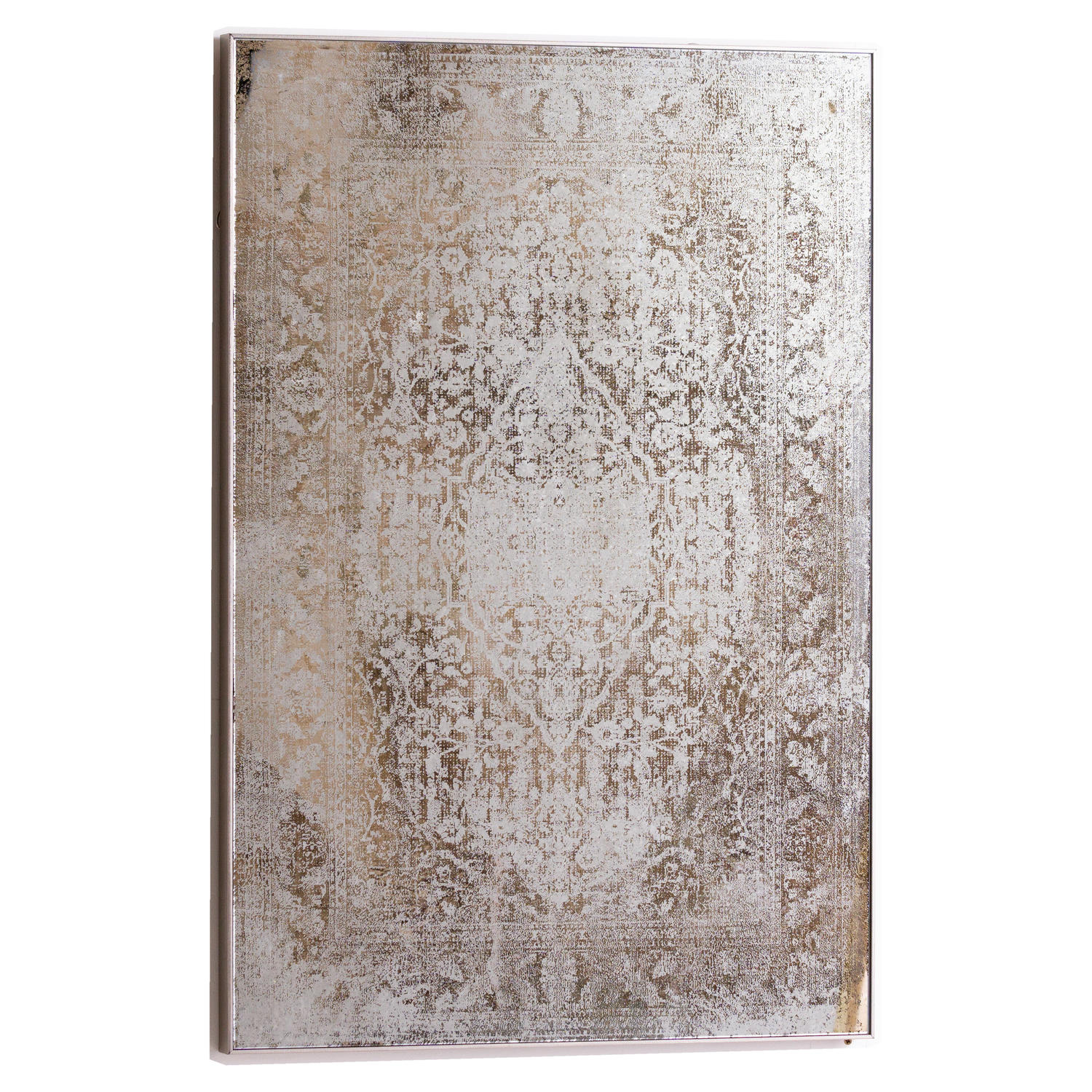 Reposing V Antique Etched foxed Wall Art Mirror