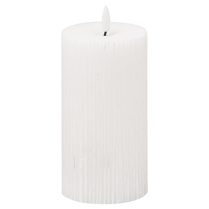 Luxe Collection Natural Glow 3x6 Textured Ribbed LED Candle - Reposing