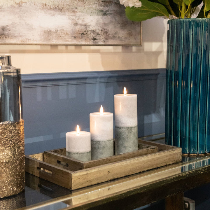 Luxe Collection Natural Glow 3x4 Stone LED Candle - Reposing