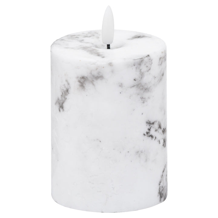 Luxe Collection Natural Glow 3x4 Marble Effect LED Candle - Reposing
