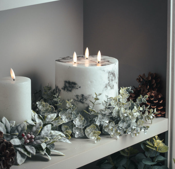 Luxe Collection Natural Glow 6x6 Marble Effect LED Candle - Reposing