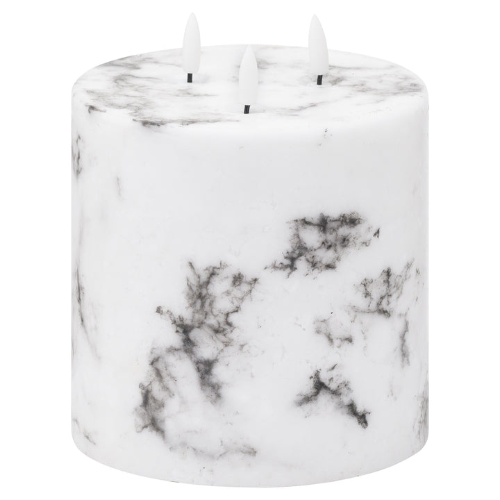 Luxe Collection Natural Glow 6x6 Marble Effect LED Candle - Reposing