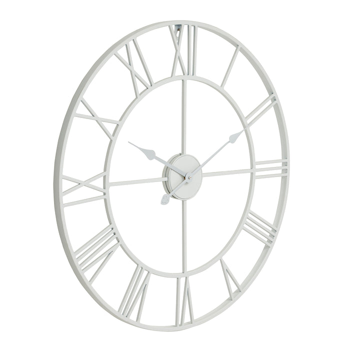 White Skeleton Wall Clock - Reposing