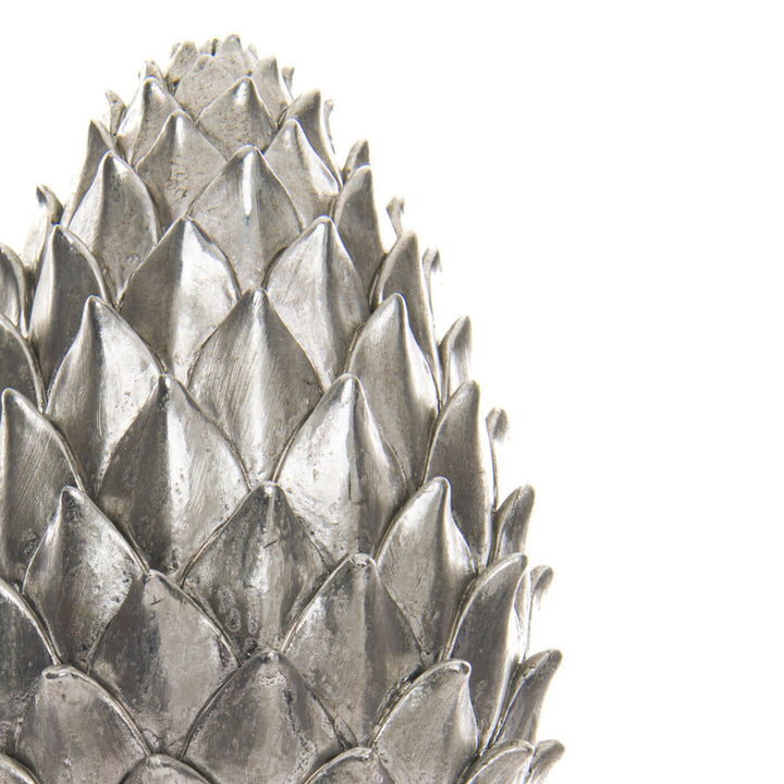 Tall Silver Pinecone Finial - Reposing