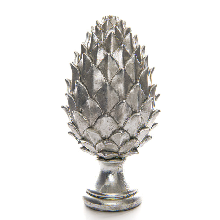 Tall Silver Pinecone Finial - Reposing