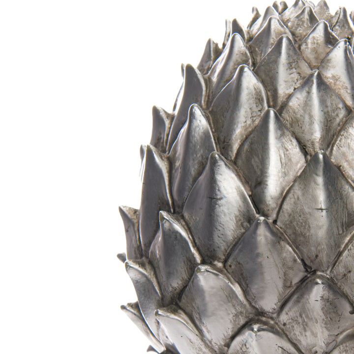 Large Silver Pinecone Finial - Reposing