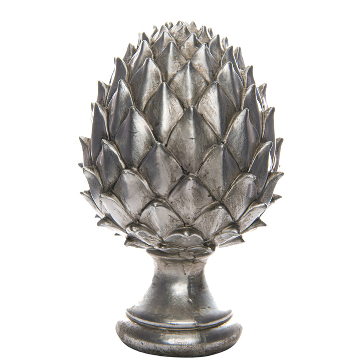 Large Silver Pinecone Finial - Reposing