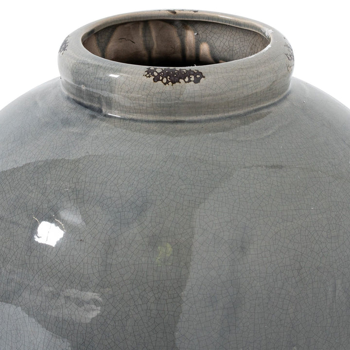Garda Grey Glazed Tall Juniper Vase - Reposing