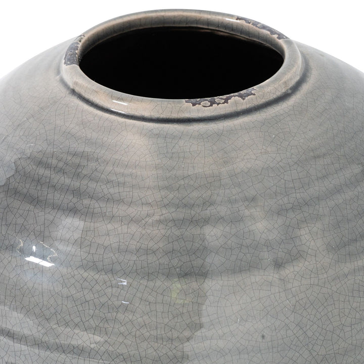 Garda Grey Glazed Tiber Vase - Reposing