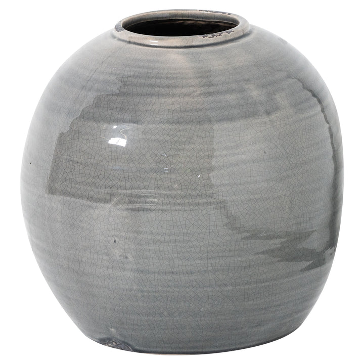 Garda Grey Glazed Tiber Vase - Reposing