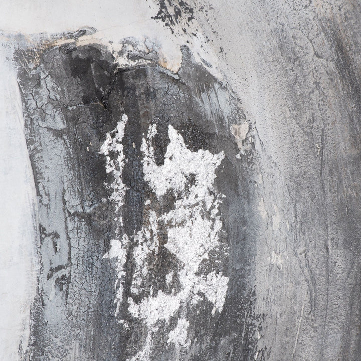 Reposing V Galaxy Silver And Grey Hand Painted Canvas