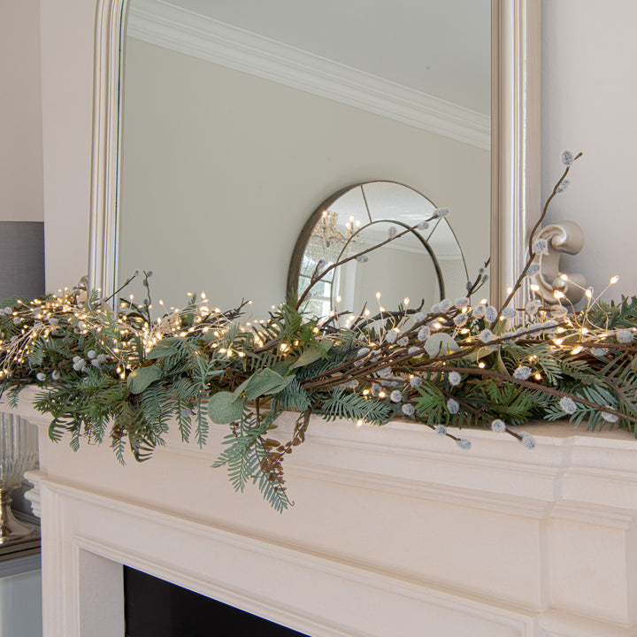 2.75m\9ft Plug-In LED 8 Sequence Warm White Cluster String - Reposing