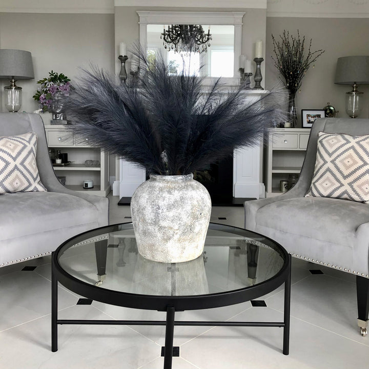 Grey Faux Pampas Grass Stem - Reposing