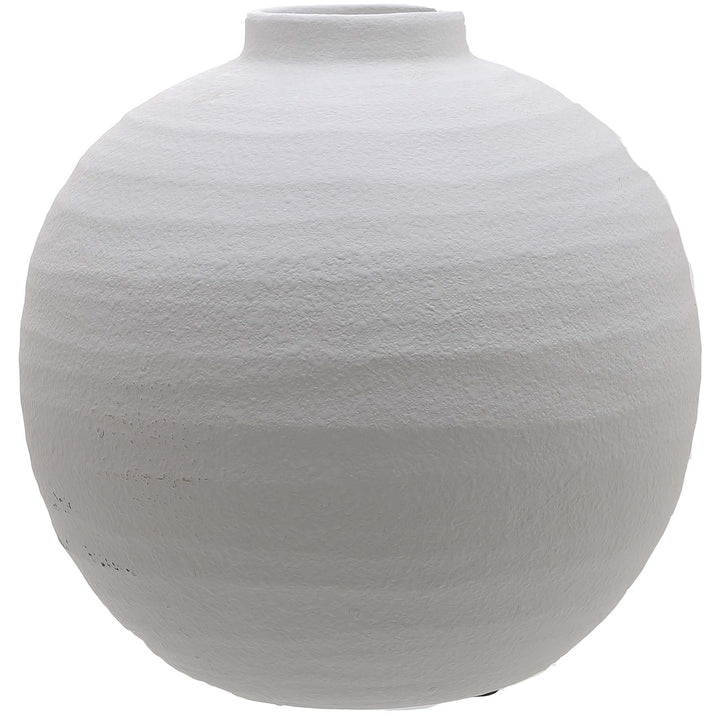 Tiber Matt White Ceramic Vase - Reposing