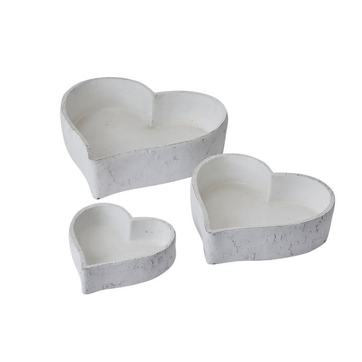 Set Of Three Large Matt White Ceramic Dishes - Reposing