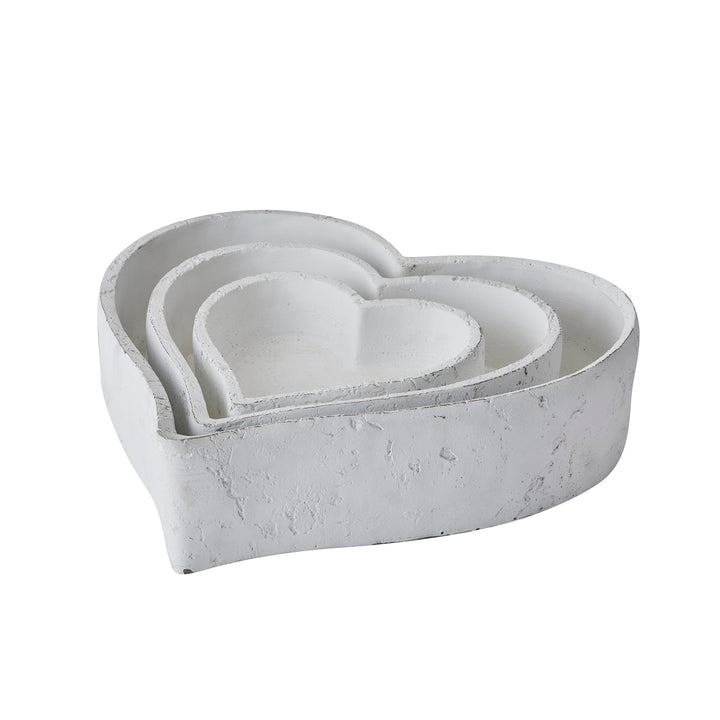 Set Of Three Large Matt White Ceramic Dishes - Reposing